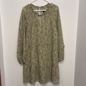 International Concepts INC Green Snakeskn Patterned Dress Sie Large